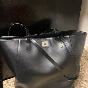 Black Leather Tote Bag